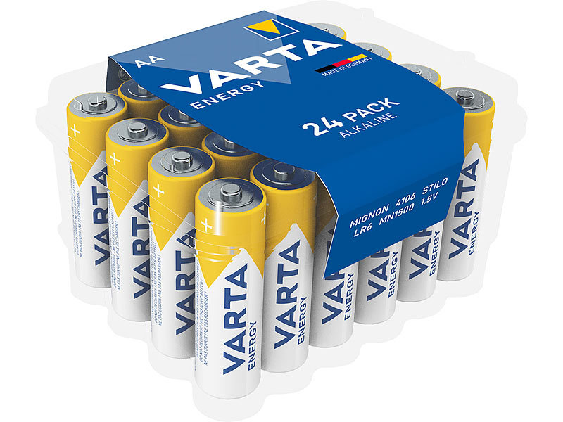 Energy Alkaline-Batterien Typ AA / Mignon, 1,5 V, 24er-Set Energy Alkaline-Batterien Typ AA / Mignon, 1,5 V, 24er-Set