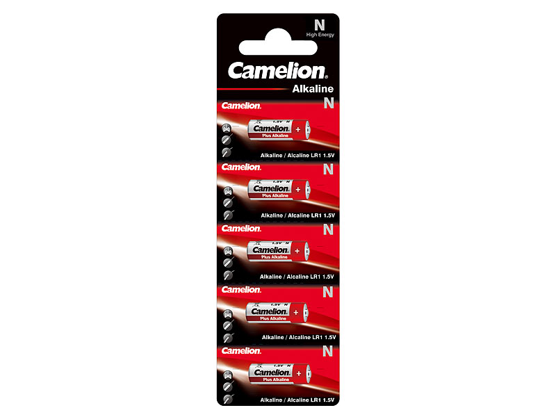 5er-Set Alkaline-Plus-Batterien Typ Lady / LR1 / N, 750 mAh, 1,5 Volt 5er-Set Alkaline-Plus-Batterien Typ Lady / LR1 / N, 750 mAh, 1,5 Volt