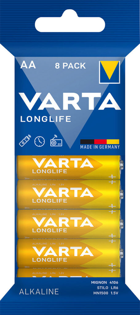 Longlife Alkaline-Batterie, Typ AA / Mignon / LR6, 1,5 Volt, 8er-Set Longlife Alkaline-Batterie, Typ AA / Mignon / LR6, 1,5 Volt, 8er-Set