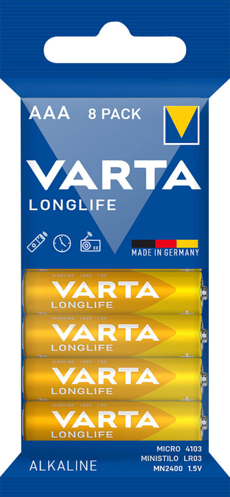 Longlife Alkaline-Batterie, Typ AAA / Micro / LR03, 1,5 Volt, 8er-Set Longlife Alkaline-Batterie, Typ AAA / Micro / LR03, 1,5 Volt, 8er-Set