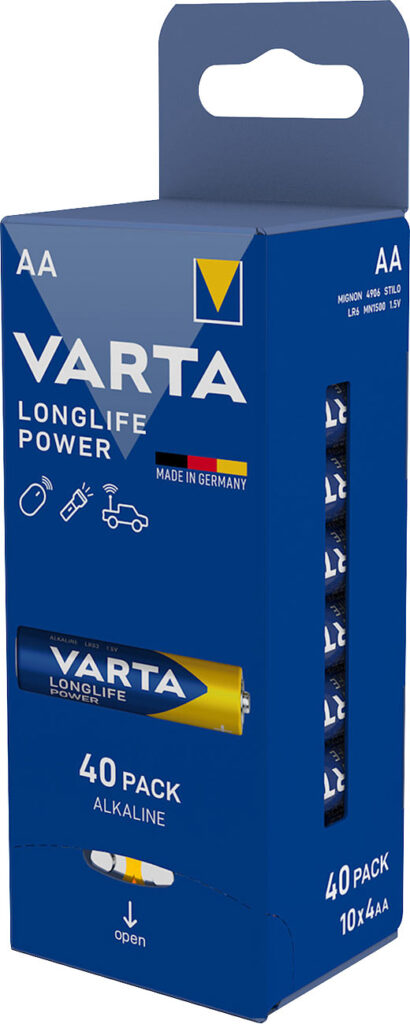 Longlife Power Alkaline-Batterie, Typ AA/Mignon/LR6, 1,5 V, 40er-Set Longlife Power Alkaline-Batterie, Typ AA/Mignon/LR6, 1,5 V, 40er-Set