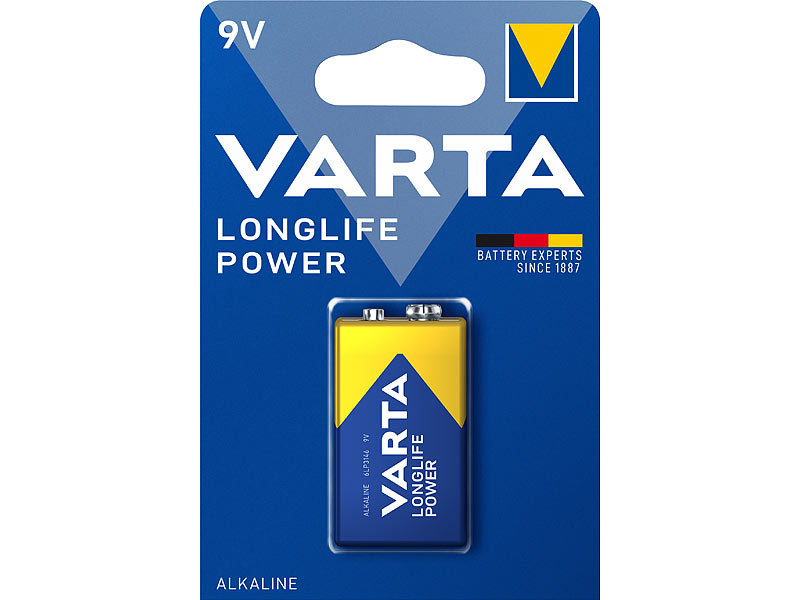 Longlife Power Alkaline-Batterie, Typ 9V / E-Block / 6LR3146, 9 Volt Longlife Power Alkaline-Batterie, Typ 9V / E-Block / 6LR3146, 9 Volt