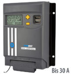 MPPT-Solarladeregler für 12/24-V-Batterie, mit 30 A, Display, USB-Port
