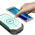 Solar-Powerbank mit 20 Ah, Qi-kompatibel, USB-C, 15 Watt, SOS-Licht, IP54