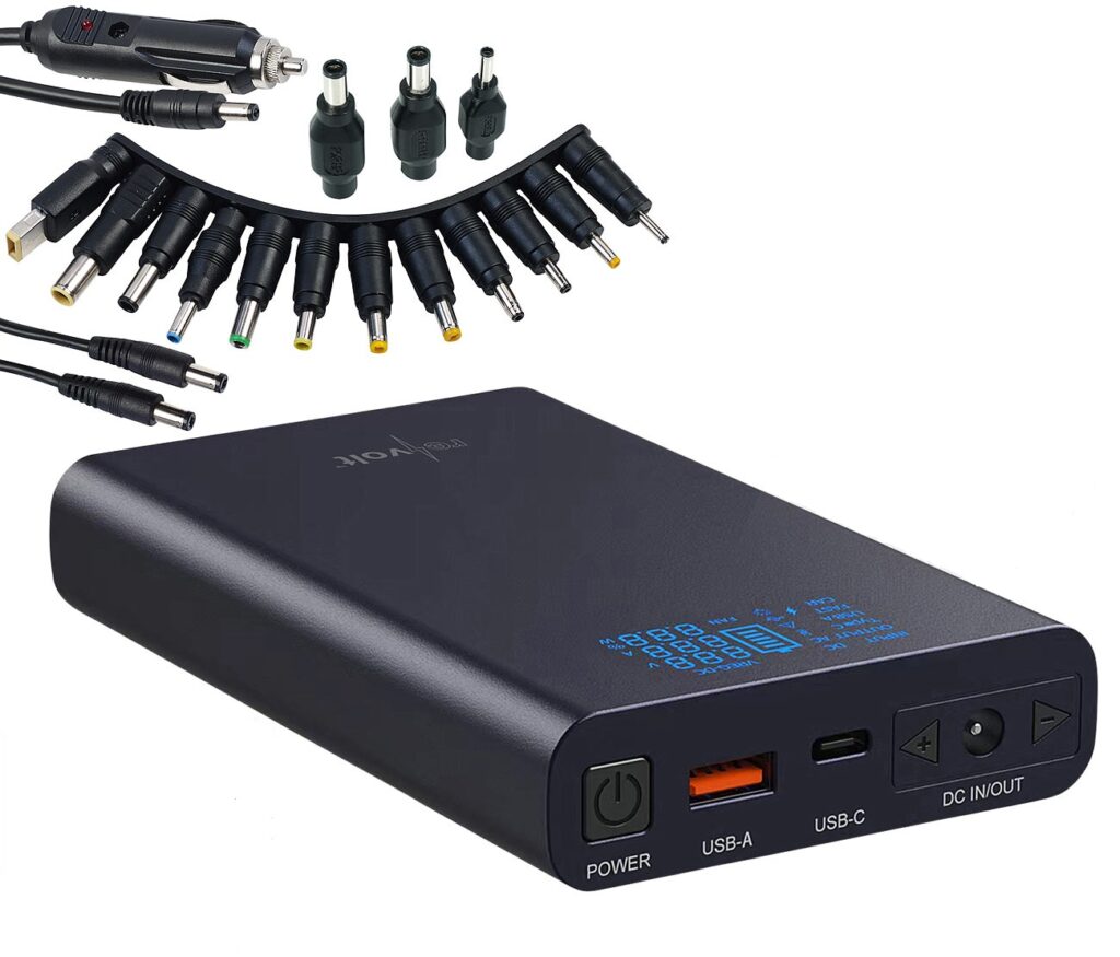 USB-Powerbank mit 18 Ah, DC 3- 24 Volt, Starthilfe, QC & USB-C PD, 100 Watt USB-Powerbank mit 18 Ah, DC 3- 24 Volt, Starthilfe, QC & USB-C PD, 100 Watt