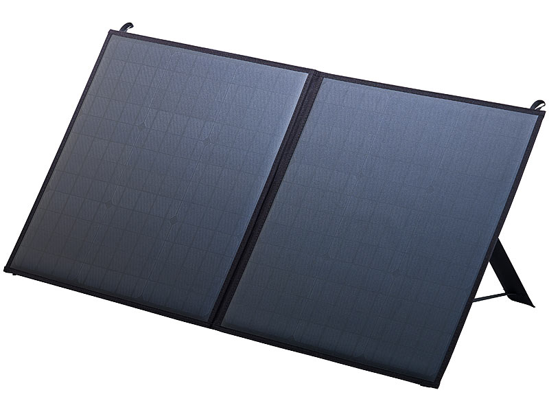 Mobiles, faltbares Solarpanel, 2 Monokristalline Solarzellen, 80 Watt Mobiles, faltbares Solarpanel, 2 Monokristalline Solarzellen, 80 Watt