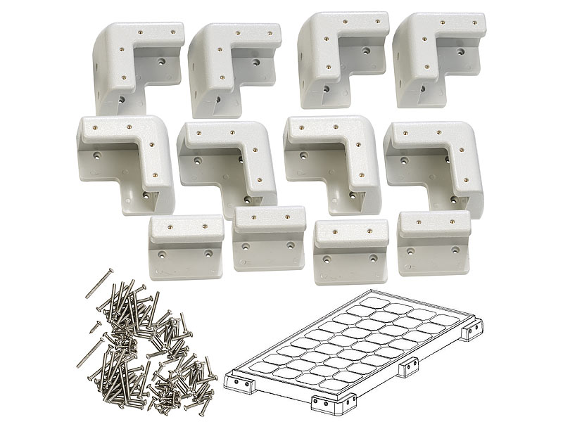 Zwei bohrfreie Montage-Sets für Solarpanels mit 18-40 mm Rahmenstärke Zwei bohrfreie Montage-Sets für Solarpanels mit 18-40 mm Rahmenstärke