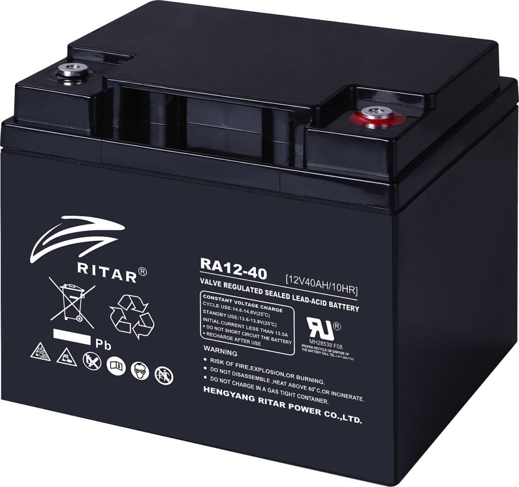 Wartungsfreie Blei-Batterie mit 12 Volt, 40 Ah, M6-Schraubanschluss Wartungsfreie Blei-Batterie mit 12 Volt, 40 Ah, M6-Schraubanschluss