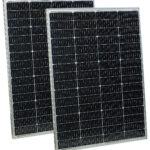 2er-Set mobile monokristalline Solarpanele, 36 Volt, 150 Watt, MC4-komp.