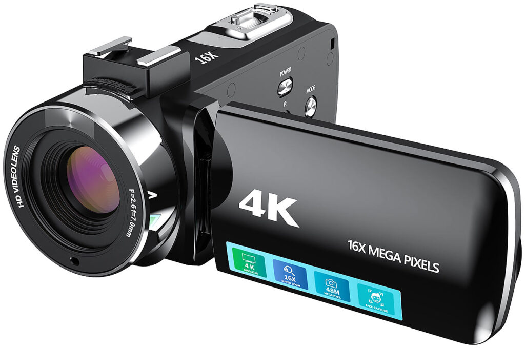 4K-UHD-Camcorder mit 16-fachem Zoom, WLAN, Full-HD mit 60 B./Sek.