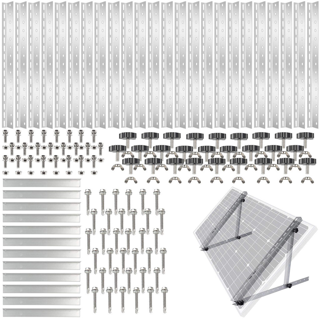 6er-Set verstellbare Aluminium-Solarpanel-Halterung 41″/104 cm, bis 120 kg