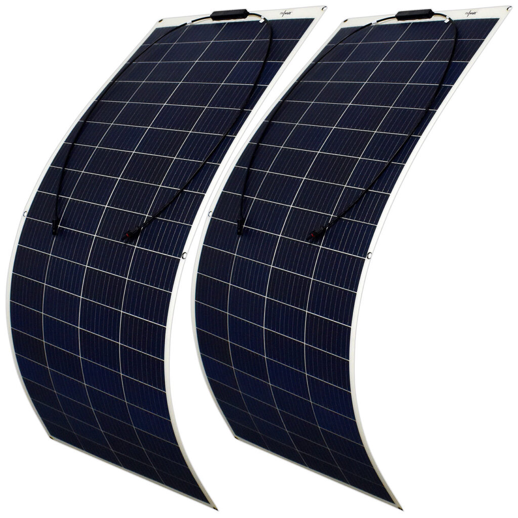 2er-Set flexible Solarmodule für MC4-komp., salzwasserfest, 200 Watt, IP67 2er-Set flexible Solarmodule für MC4-komp., salzwasserfest, 200 Watt, IP67