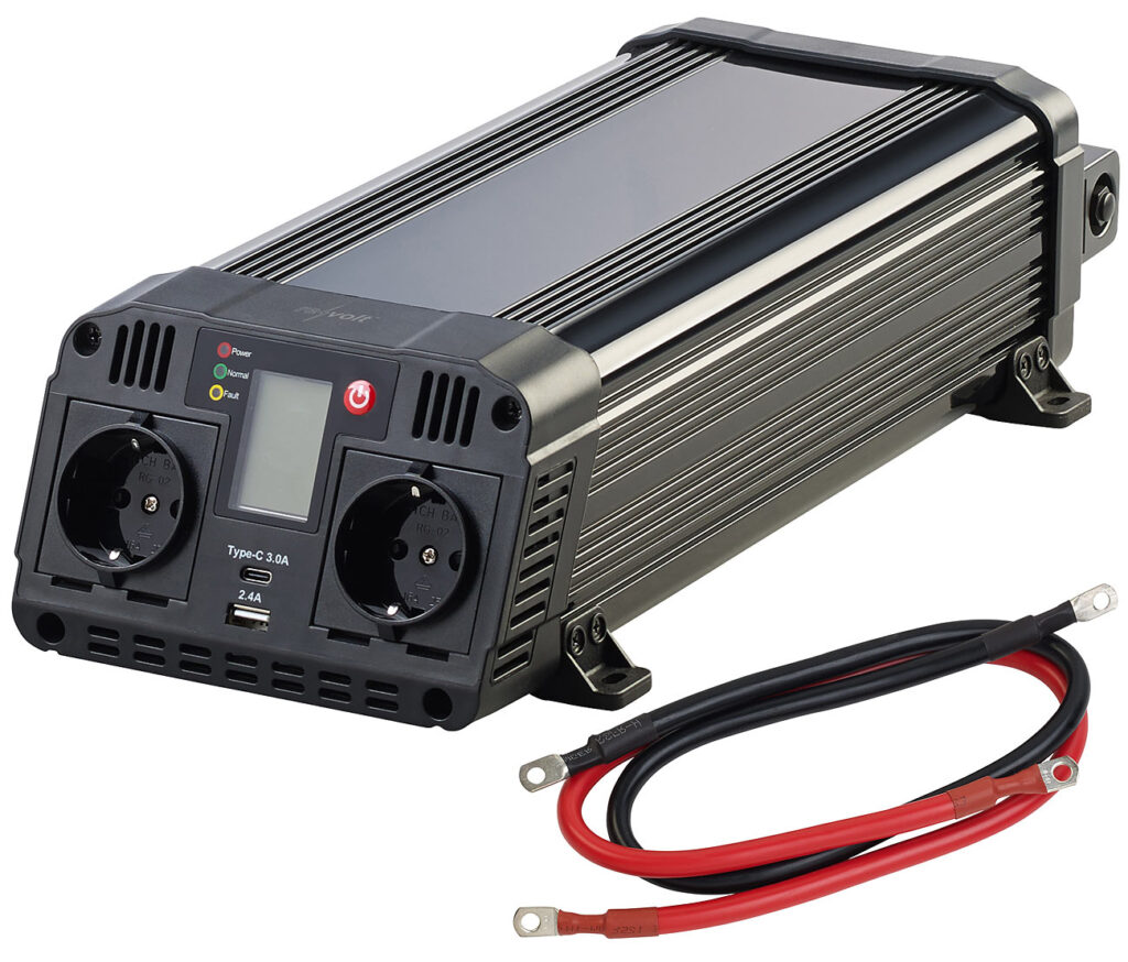 Kfz-Wechselrichter 12 auf 230 Volt, USB Typ A & C, 1.500 W, Sinuswelle Kfz-Wechselrichter 12 auf 230 Volt, USB Typ A & C, 1.500 W, Sinuswelle