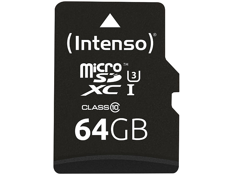 microSDXC-Speicherkarte UHS-IProfessional, 64 GB, bis 90 MB/s, U3 microSDXC-Speicherkarte UHS-IProfessional, 64 GB, bis 90 MB/s, U3