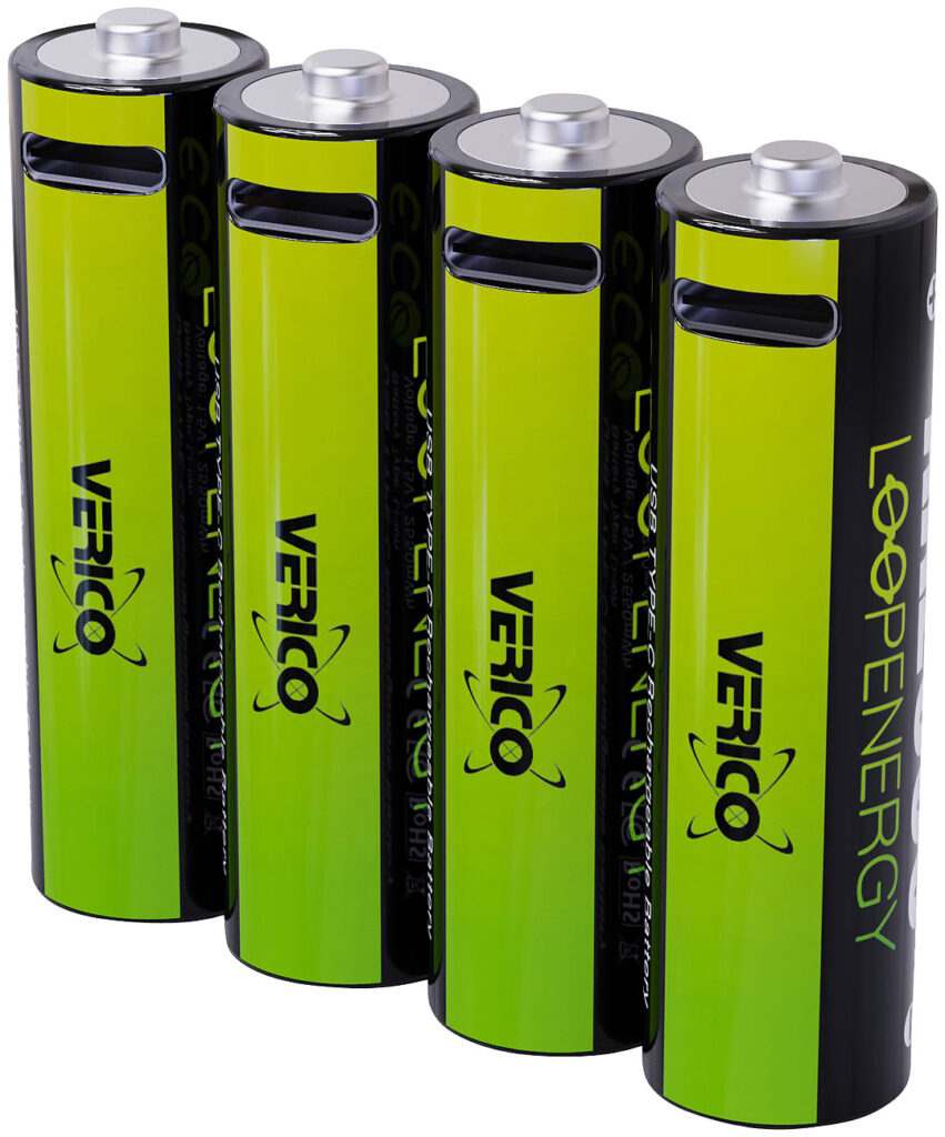 4er-Set Loop-energy Li-Ion-Akkus AA / Mignon mit USB-C, 1.700 mAh, 1,5 Volt 4er-Set Loop-energy Li-Ion-Akkus AA / Mignon mit USB-C, 1.700 mAh, 1,5 Volt