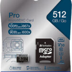 Pro microSDXC-Speicherkarte, 512 GB, 100 MB/s, Class 10, U3, V30