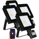 4er WiFi 20 Watt LED Strahler CCT mit Bewegungsmelder, 1.500 Lumen