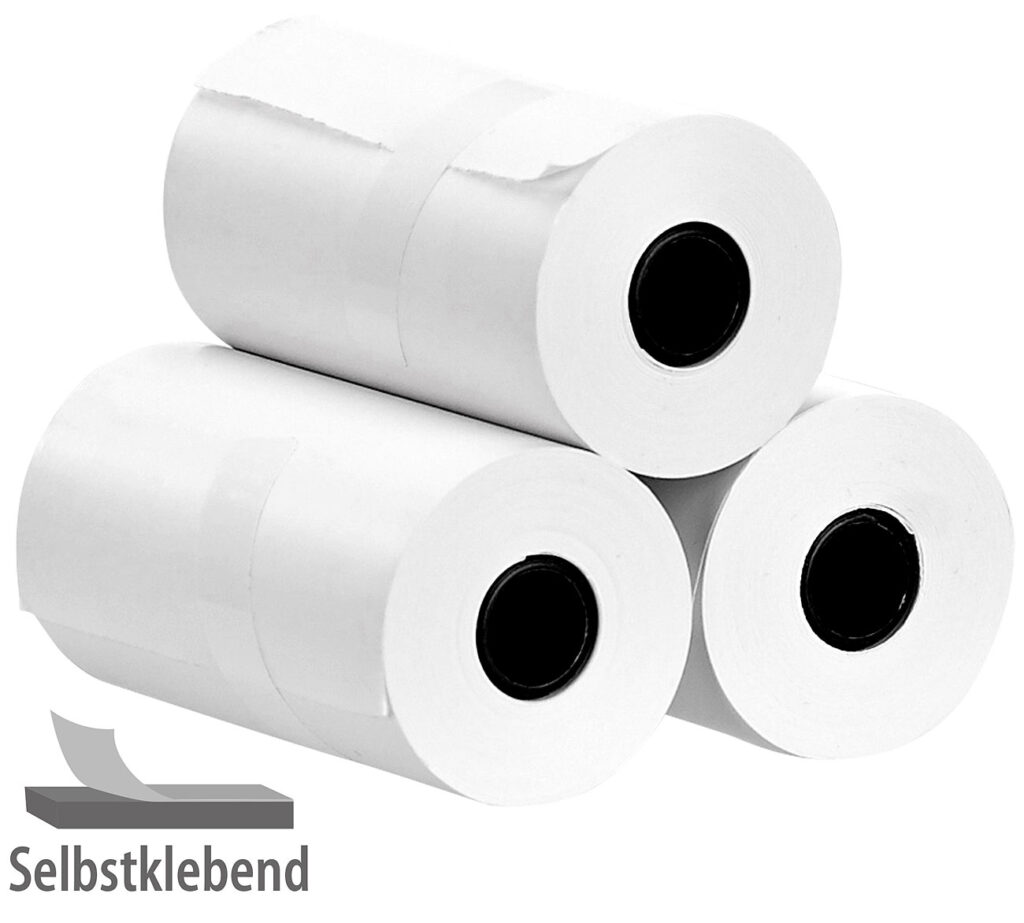 3er-Set selbstklebende Etiketten-Rollen, 80 mm Breite, je 3,5 m, weiss
