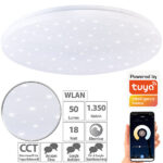 WLAN-Sternen-Deckenleuchte für Siri, Alexa, GA, CCT, 36 Watt, Ø 48 cm