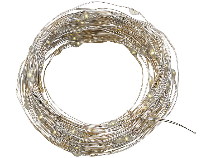 2er-Set USB-LED-Lichterdraht, 100 LEDs, 8 Modi, 10 m, tageslichtweiss 2er-Set USB-LED-Lichterdraht, 100 LEDs, 8 Modi, 10 m, tageslichtweiss