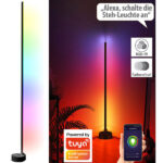 WLAN-LED-Steh-/Eck-Leuchte mit App, 12 Watt, schwarz