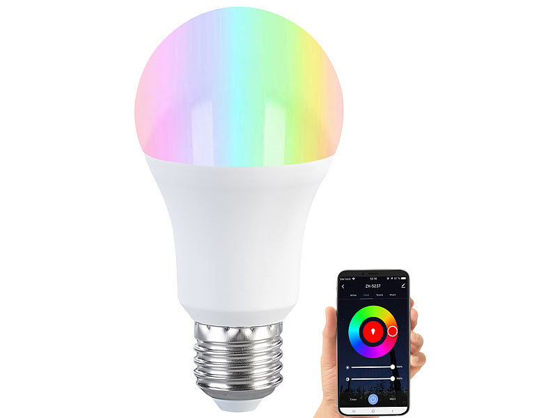 LED-Lampe E27 mit RGB-CCT-LEDs, für ZigBee-kompatible Systeme, 9 Watt LED-Lampe E27 mit RGB-CCT-LEDs, für ZigBee-kompatible Systeme, 9 Watt