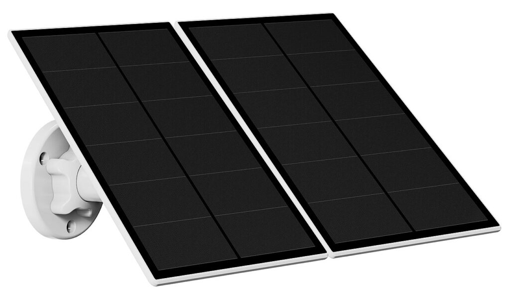 2er-Set Universal Solarpanel für Akku IP Kameras mit Micro USB Port 2er-Set Universal Solarpanel für Akku IP Kameras mit Micro USB Port