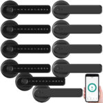 5er-Set Sicherheits-Türbeschläge mit Fingerabdruck-Scanner, PIN & App
