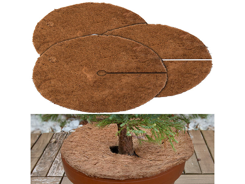 3er-Set runde Frostschutz-Kokosmatten für Topfpflanzen, Ø 38 cm 3er-Set runde Frostschutz-Kokosmatten für Topfpflanzen, Ø 38 cm