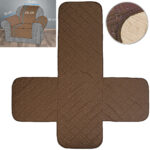 Wende-Schonbezug für 1-Sitzer-Sofa, wasserabweisend, Beige/Braun