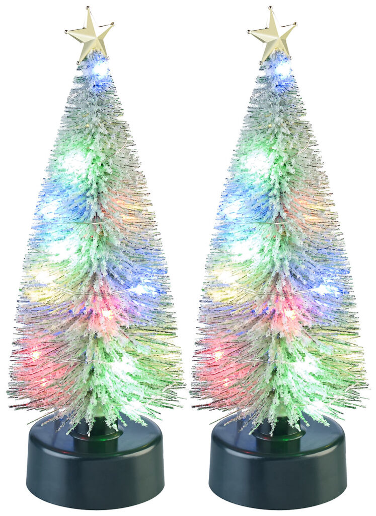 2er-Set bunte LED-Weihnachtsbäume mit USB-Betrieb, je 25 cm hoch 2er-Set bunte LED-Weihnachtsbäume mit USB-Betrieb, je 25 cm hoch