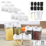 12er-Set Vorratsdosen in 3 Grössen, BPA-frei, Messbecher, Labels & Stift