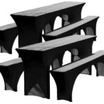 3-teiliges Stretch-Hussen-Set für Biertischgarnitur, anthrazit, 2er-Set