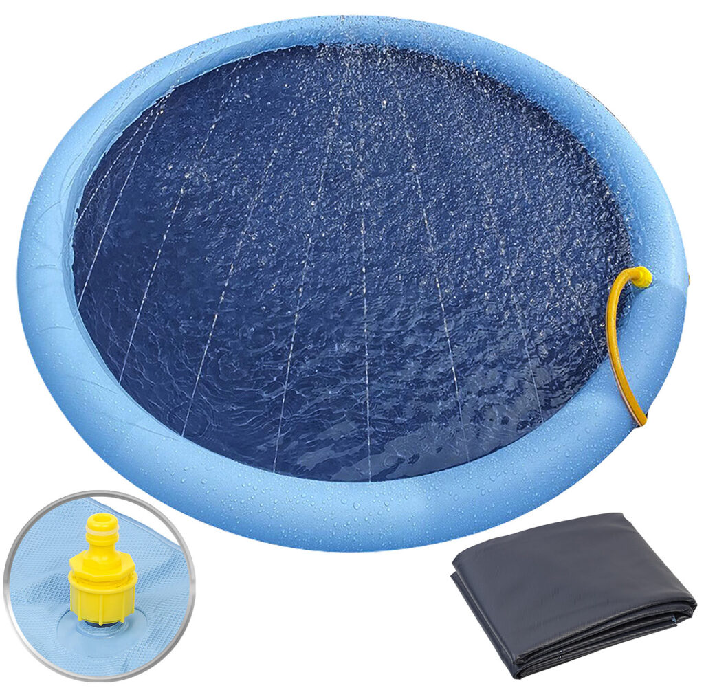 Wasser-Spielmatte für Kinder und Hunde, Schlauchanschluss, PVC, BPA-frei Wasser-Spielmatte für Kinder und Hunde, Schlauchanschluss, PVC, BPA-frei