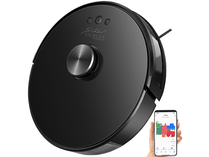 WLAN-Saug- & Wischroboter mit Lidar-, Gyro- & 360°-Laser-Sensor, App WLAN-Saug- & Wischroboter mit Lidar-, Gyro- & 360°-Laser-Sensor, App