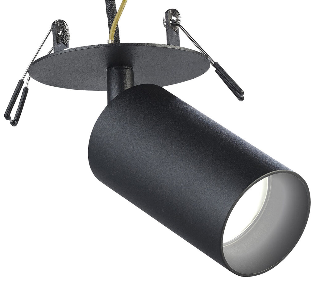 Schwenkbarer Alu-Wand- & Deckenspot, GU10-Fassungm 1-flammig, schwarz Schwenkbarer Alu-Wand- & Deckenspot, GU10-Fassungm 1-flammig, schwarz