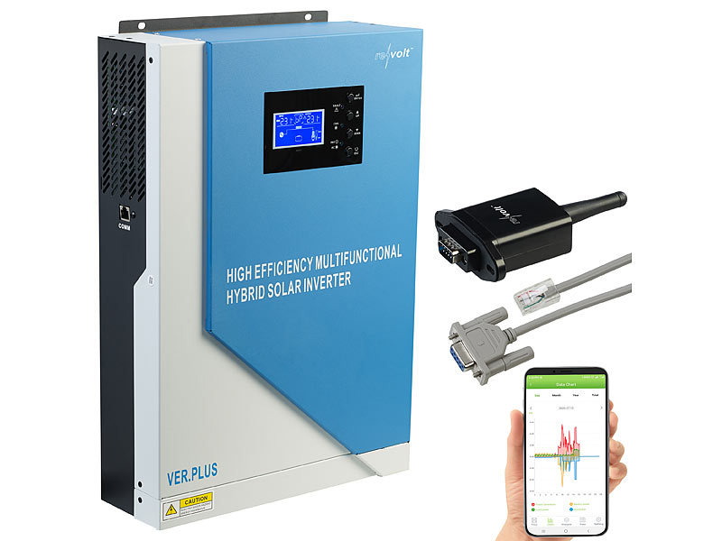 Solar-Hybrid-Inverter mit WLAN-Modul, 3.500 W, 100 A, MPPT-Laderegler Solar-Hybrid-Inverter mit WLAN-Modul, 3.500 W, 100 A, MPPT-Laderegler