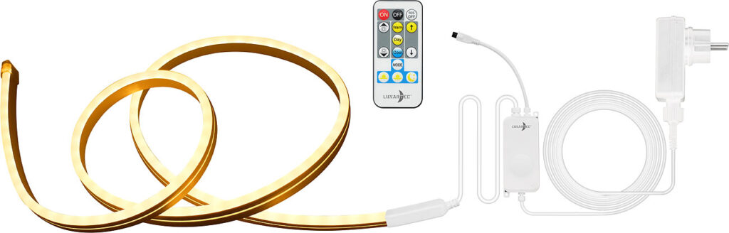 WLAN-Neon-Streifen mit CCT-LEDs, App, Sprachsteuerung, IP65, 5 m WLAN-Neon-Streifen mit CCT-LEDs, App, Sprachsteuerung, IP65, 5 m