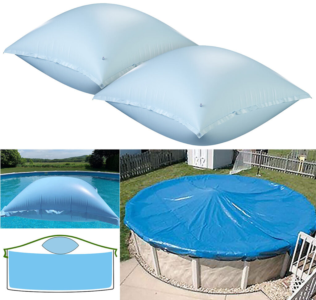 2er-Set aufblasbare Luftkissen mit Ösen für Pool-Abdeckplanen 2er-Set aufblasbare Luftkissen mit Ösen für Pool-Abdeckplanen