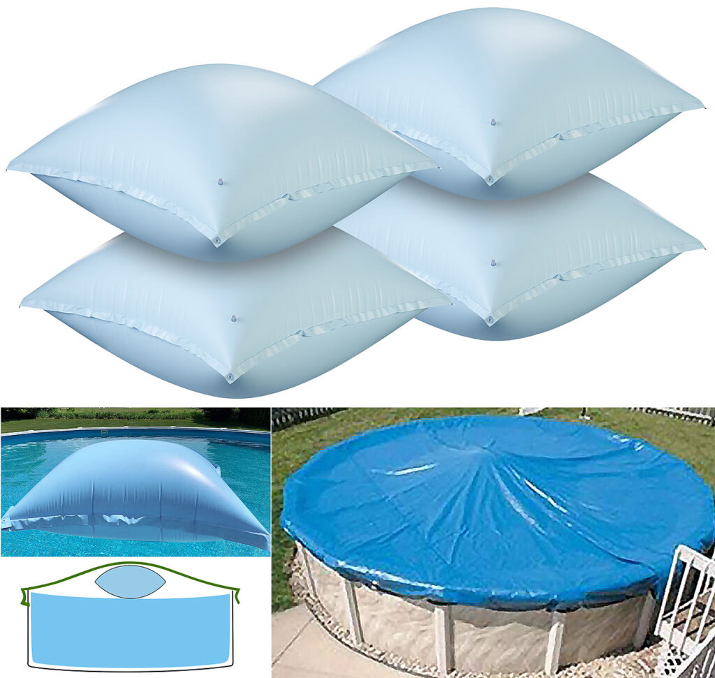 4er-Set aufblasbare Luftkissen mit Ösen für Pool-Abdeckplanen 4er-Set aufblasbare Luftkissen mit Ösen für Pool-Abdeckplanen