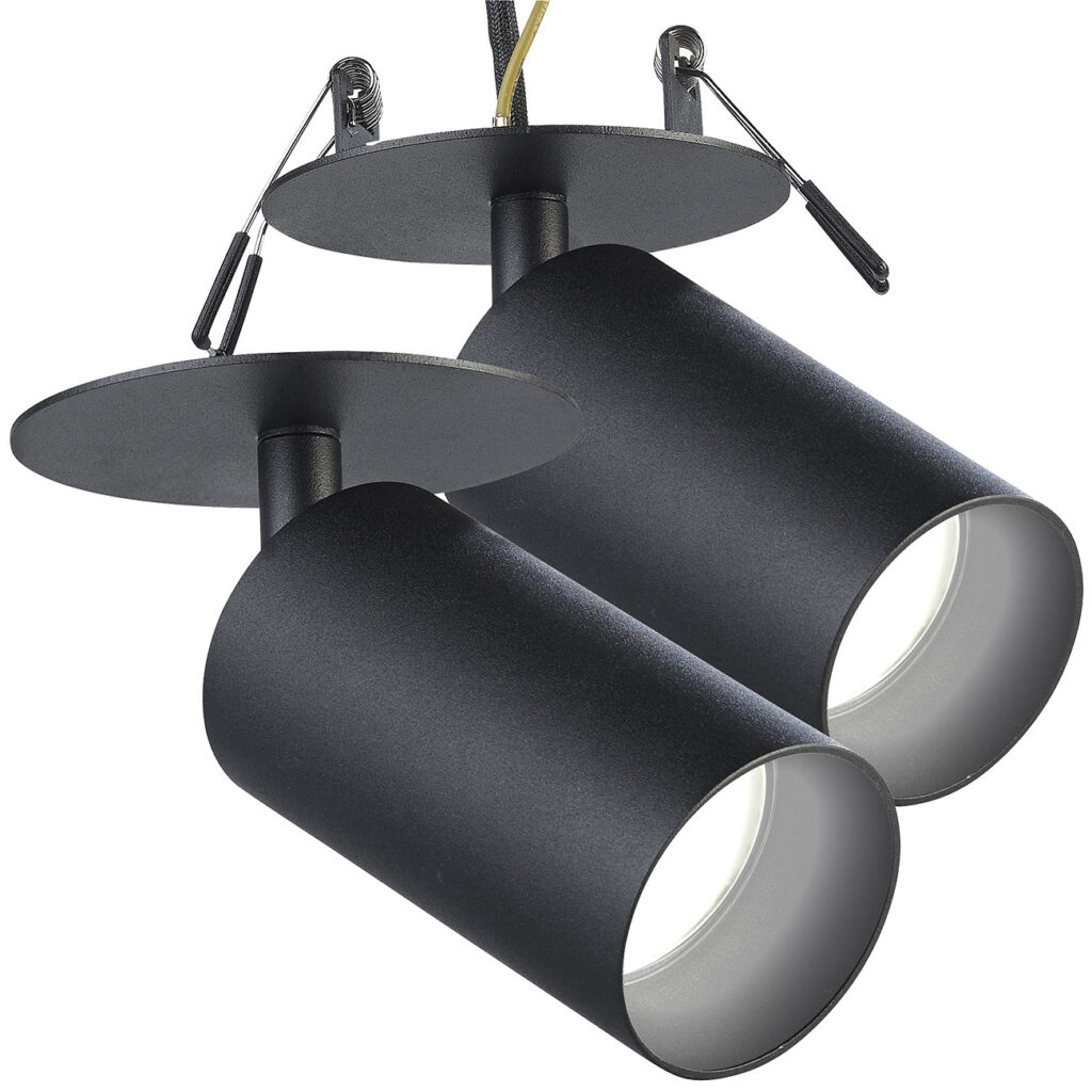 2er-Set schwenkbare Wand- und Deckenspots mit GU10-Fassung, schwarz 2er-Set schwenkbare Wand- und Deckenspots mit GU10-Fassung, schwarz