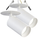 2er-Set schwenkbarer Wand- und Deckenspots mit GU10-Fassung, weiss