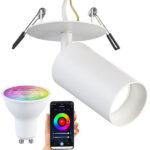 Schwenkbarer Alu-Wand- & Deckenspot, weiss, inkl. ZigBee-LED-Spot