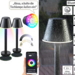 2er-Set Smarte Outdoor-Tischlampe, RGB-CCT-LEDs, App, Bluetooth