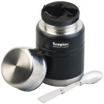 Doppelwand Edelstahl-Thermobecher für Getränke & Suppen, Löffel, 500 ml