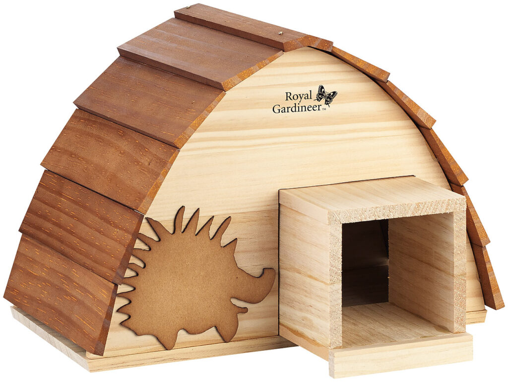 Wetterfestes Igelhaus mit Schindeldach aus Echtholz, Bausatz Wetterfestes Igelhaus mit Schindeldach aus Echtholz, Bausatz