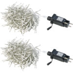 2er-Set LED-Büschel-Lichterkette, 300 warmweisse LEDs, App, 3 m, transparent