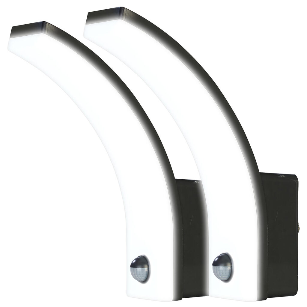 2er-Set LED-Aussenwandleuchte PIR-Sensor, 2.300 lm, 20 Watt, IP65, schwarz 2er-Set LED-Aussenwandleuchte PIR-Sensor, 2.300 lm, 20 Watt, IP65, schwarz