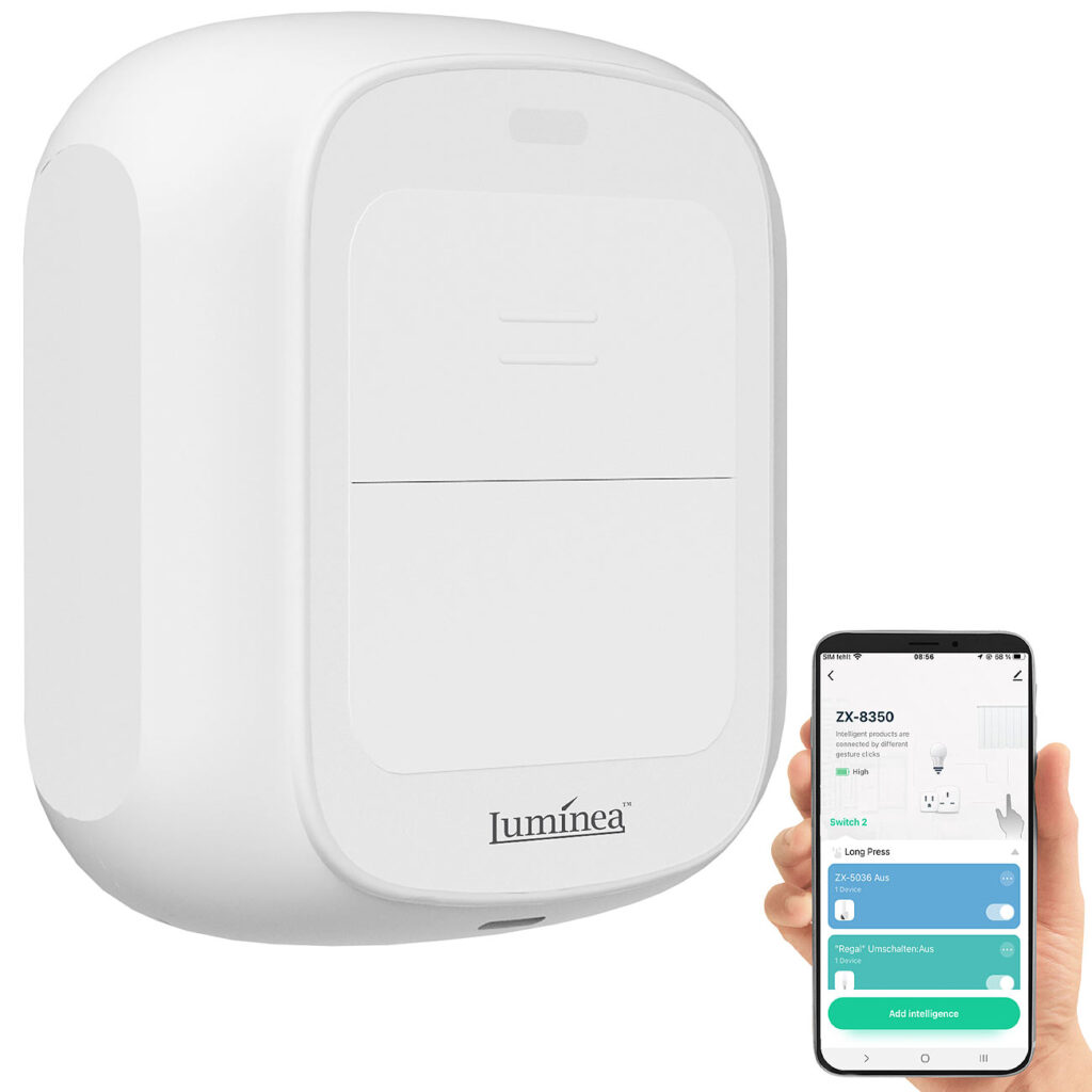 Smarte mobile WLAN-Fernbedienung mit 2 Tasten, Licht & Szenzen steuern Smarte mobile WLAN-Fernbedienung mit 2 Tasten, Licht & Szenzen steuern