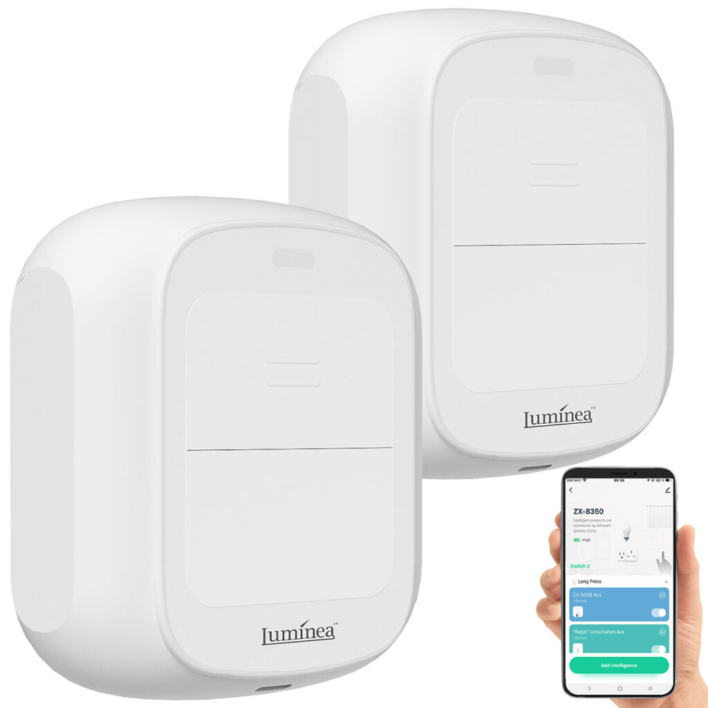2er-Set Smarte WLAN-Fernbedienung mit 2 Tasten, Licht & Szenen steuern 2er-Set Smarte WLAN-Fernbedienung mit 2 Tasten, Licht & Szenen steuern